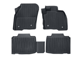 2183948 Ford Edge front & rear rubber floor mats, TRAY STYLE WITH RAISED EDGES, black WITH Edge LOGO, 2017 ONWARD
