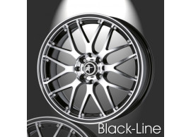 20843011BP Musketier Peugeot 208 (2012 - 2019) lichtmetalen velg Black-Line 6x15 zwart gepolijst, zwarte rand