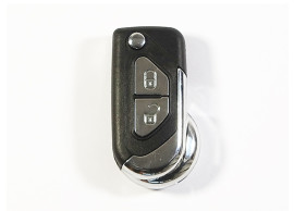 CIT106B Citroën klapsleutelbehuizing met 2 knoppen MET batterij op de printplaat
