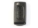 108B-VA2 Peugeot klapsleutelbehuizing met 3 knoppen MET batterij op printplaat / verlichtingknop
