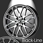 Musketier Citroën C1 / Peugeot 107 / Toyota Aygo 2005 - 2014 lichtmetalen velg Black-Line 6x15 zwart gepolijst, zwarte rand thumbnail
