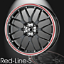 Musketier Peugeot 3008 (2009 - 2016) lichtmetalen velg Red-Line-S 7x17 zwart rand gepolijst, rode rand thumbnail