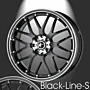 Musketier Peugeot 307 lichtmetalen velg Black-Line-S 7x17 zwart rand gepolijst, zwarte rand thumbnail