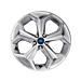 Ford Galaxy / S-MAX (04/2006 - 04/2015) lichtmetalen velg 18" 5-spaaks Y-design, zilver