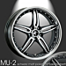 Musketier Peugeot 407 coupé lichtmetalen velg MU-2 9Jx20 mat zwart gepolijst met rvs