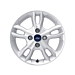 Ford Fiesta (09/2008 - 06/2017) lichtmetalen velg 15" 5 x 2-spaaks, sparkle zilver