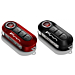 Fiat 500 sleutelbehuizingen metallic rood en pastel zwart met 500 logo