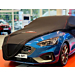Ford Focus (04/2018 - ..) wagon beschermhoes Premium zwart met rode bies, witte Ford ovaal en Ford Performance logo Ford Focus (04/2018 - ..) wagon beschermhoes Premium zwart met rode bies, witte Ford ovaal en Ford Performance logo