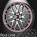 Musketier Citroën C5 2001 - 2008 lichtmetalen velg Red-Line 6x15 zwart gepolijst, rode rand
