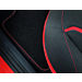 Ford Ka (09/2013 - 05/2016) vloermatten, premium velours achter, zwart met rode dubbele stiksels
