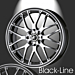 Musketier Peugeot 308 (09/2007 - 2013) lichtmetalen velg Black-Line 7x17 zwart gepolijst, zwarte rand