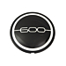 Fiat 600 naafkap hoogglans zwart / wit