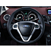 Ford Fiesta (09/2008 - 06/2017) lederen stuurwiel zwart met zilveren rand en blauwe stiknaden