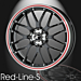 Musketier Citroën C3 lichtmetalen velg Red-Line-S 6x15 zwart rand gepolijst, rode rand Musketier Citroën C3 lichtmetalen velg Red-Line-S 6x15 zwart rand gepolijst, rode rand