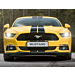 Ford Mustang (03/2015 - 05/2016) racestrepen Over-the-top, glanzend zwart
