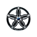 Ford Tourneo Connect / Transit Connect (10/2013 - 03/2024) lichtmetalen velg 17" 5-spaaks design, gepolijst zwart