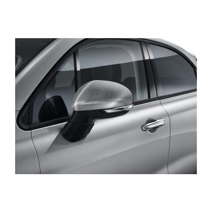 Fiat 500X spiegelkappen carbon effect wit