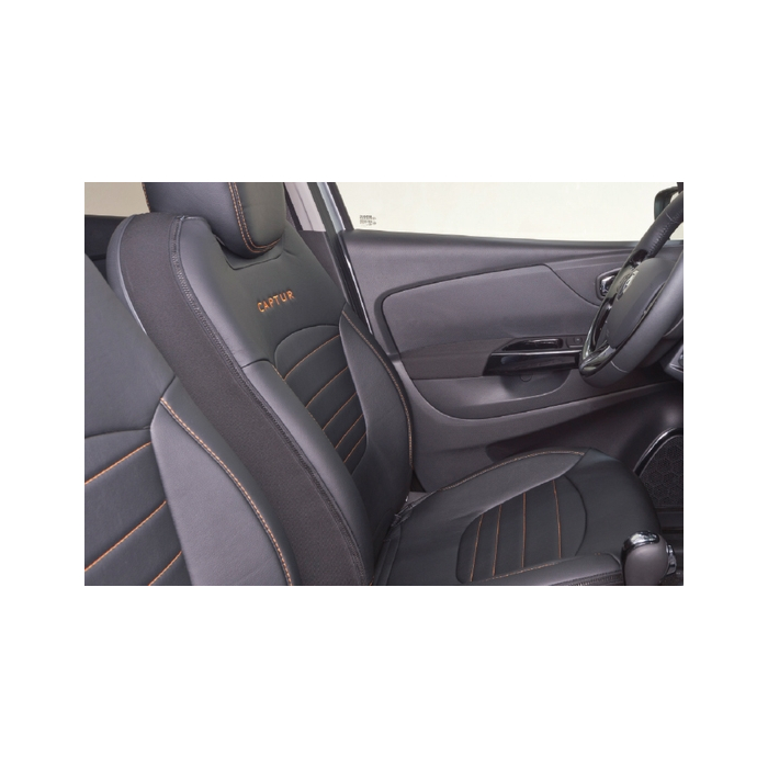 Renault Captur seat covers leather-look Zipper orange stitches