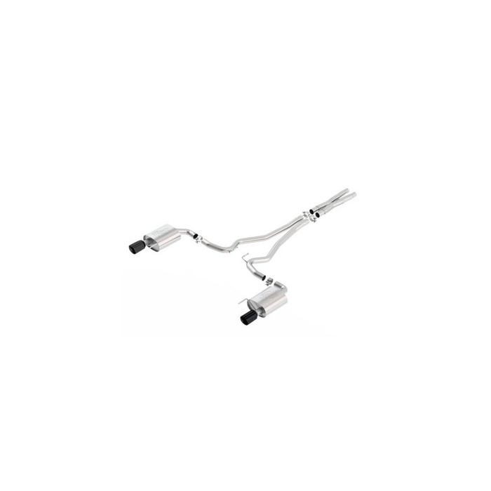 Ford Mustang (03/2015 - 10/2017) sportuitlaatsysteem rvs, met zwarte dubbele eindpijp (GT)