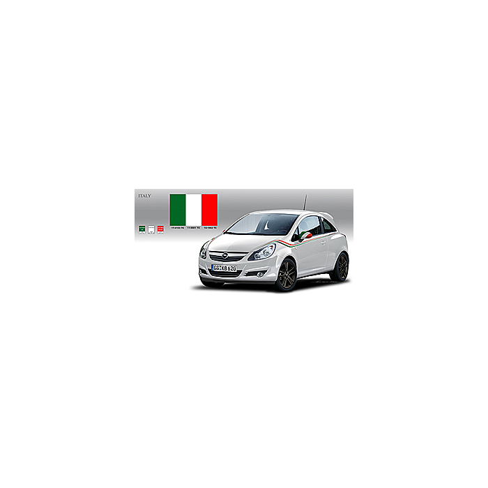 Opel Corsa D 3-drs country flag & mirrors ITALY
