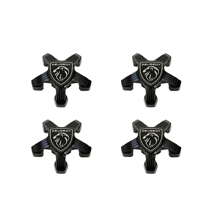 Peugeot naafkappen set Black Blue