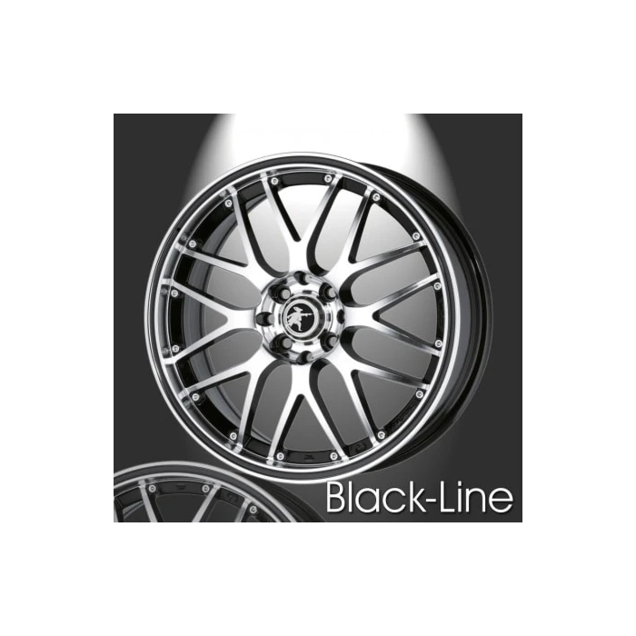 Musketier Peugeot 206 lichtmetalen velg Black-Line 7x17 zwart gepolijst, zwarte rand