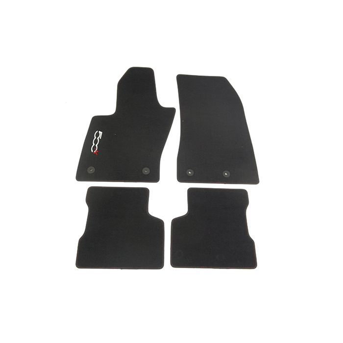 Fiat 500X vloermatten velours met 500X-logo zwart