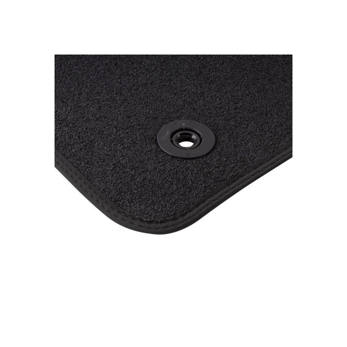 Ford Fiesta (11/2012 - 06/2017) vloermatten velour voorzijde, zwart met cognac dubbele stiknaden RHD