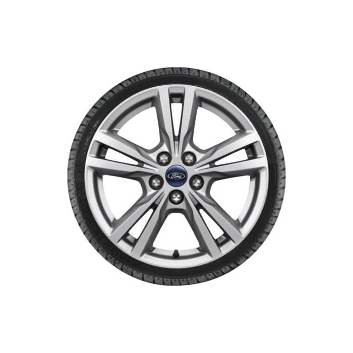 Ford Galaxy / S-MAX (05/2015 - 06/2019) lichtmetalen velg met winterband 17", 5 x 2-spaaksdesign, zilver