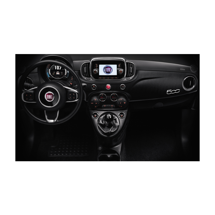 Fiat 500/500c dashboard wrapping micro-carbon zwart - korte deel (niet voor links stuur)