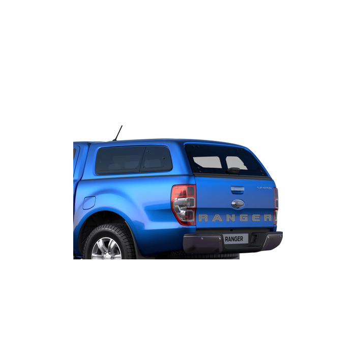 Ford Ranger (02/2019 - ..) dubbele cabine hard top met zijruiten, Blue Lightning