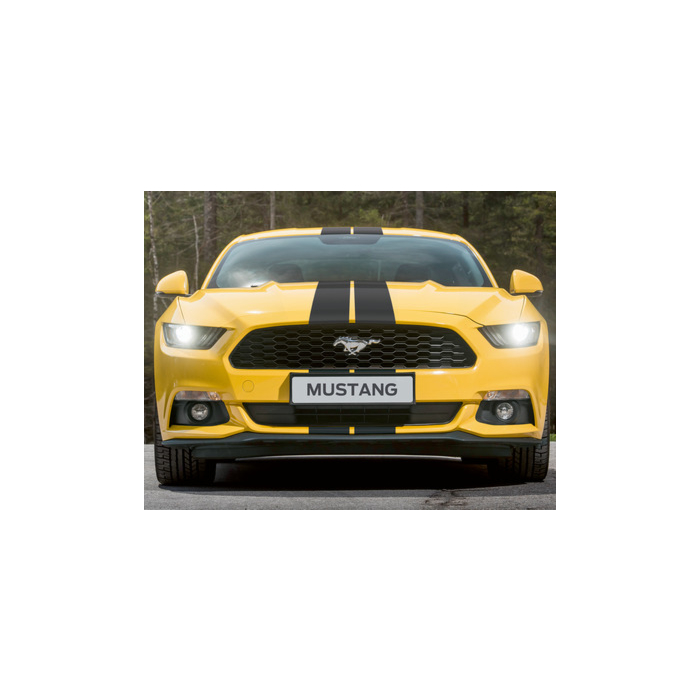 Ford Mustang (03/2015 - 05/2016) racestrepen Over-the-top, mat zwart