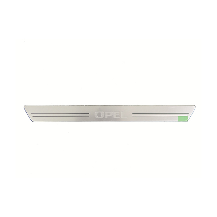 Opel sill trim aluminium with black stripes