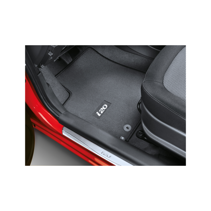 Hyundai i20 3-drs (2012 - 2015) vloermatten, velour met zwart accent, LHD