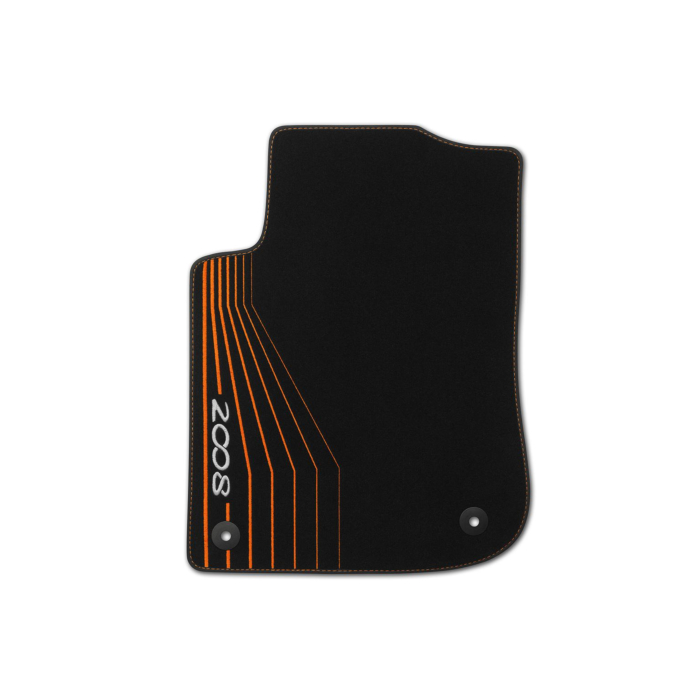 Peugeot 2008 (2013 - 2019) vloermatten velours zwart Downtown Orange
