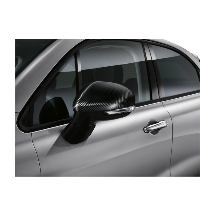 Fiat 500X spiegelkappen carbon effect zwart