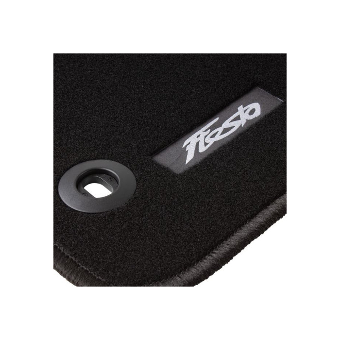 Ford Fiesta (09/2008 - 08/2011) voorzijde en achter vloermatten zwart met logo RHD