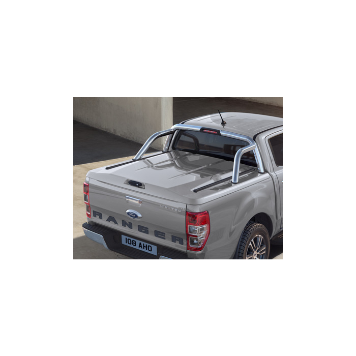 Ford Ranger (02/2019 - ..) dubbele cabine vaste tonneau cover 3-delig systeem, Moondust Silver