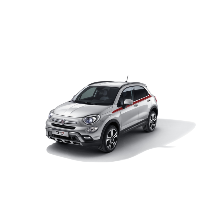Fiat 500X sticker zijkant rood
