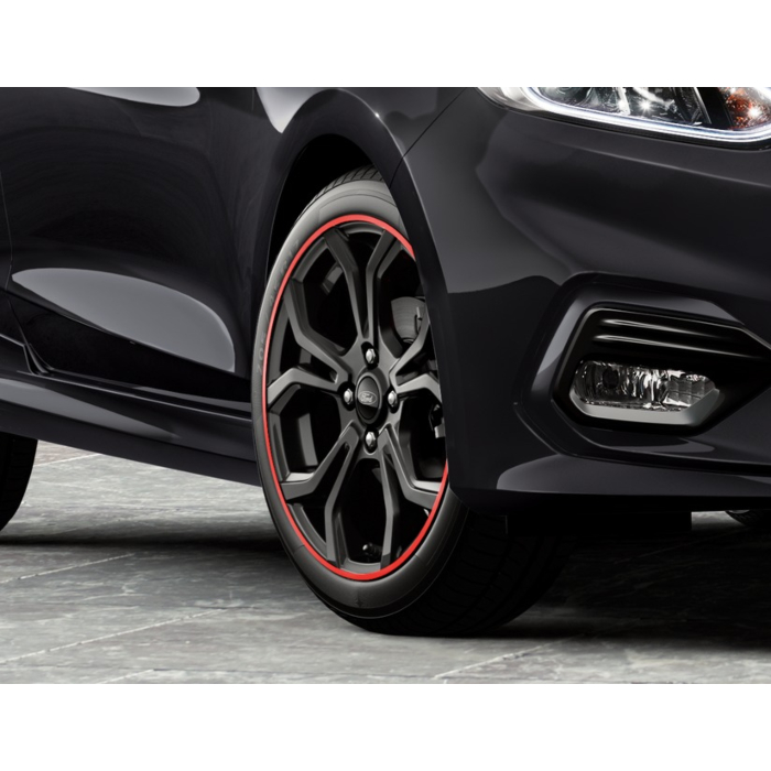 Ford Fiesta (07/2017 - 2023) lichtmetalen velg 17" 5 X 2-spaaks Y design, zwart ,met rood accent ring
