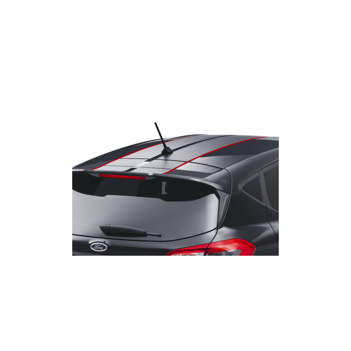 Ford Fiesta (07/2017 - 2023) striping voor dak, matzwart/glimmend rood