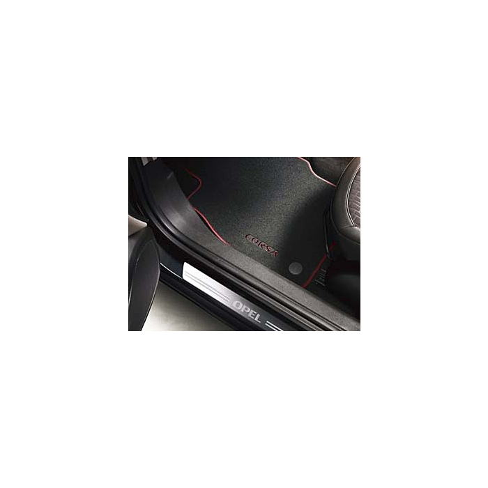 Opel Corsa E vloermatten zwart / rood
