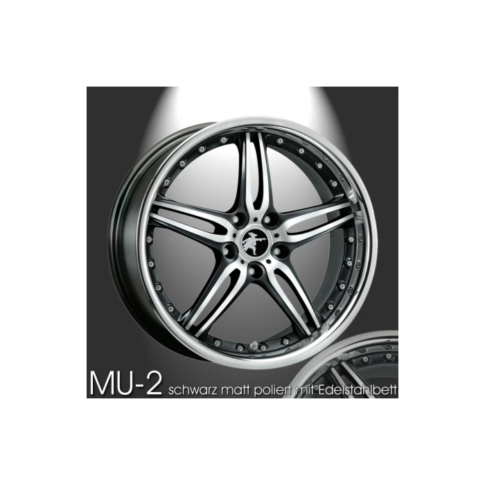 Musketier Citroën DS4 / DS5 lichtmetalen velg MU-2 9Jx20 mat zwart gepolijst met rvs Musketier Citroën DS4 / DS5 lichtmetalen velg MU-2 9Jx20 mat zwart gepolijst met rvs