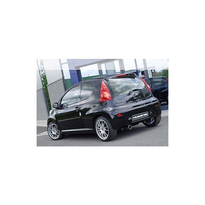 Musketier Citroën C1 / Peugeot 107 / Toyota Aygo 2005 - 2014 duplex rvs einddemper 1xØ90 mm