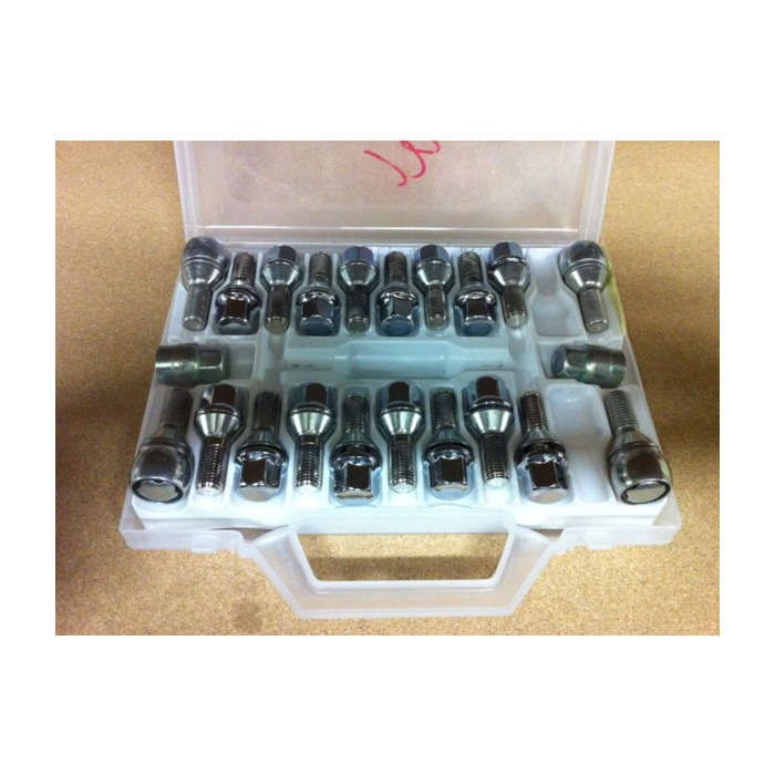 Renault wheel locking bolts + wheel nuts chrome