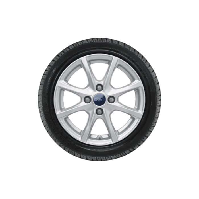 Ford Fiesta (07/2017 - 2023) lichtmetalen velg met winterband 15", 8-spaaksdesign, zilver
