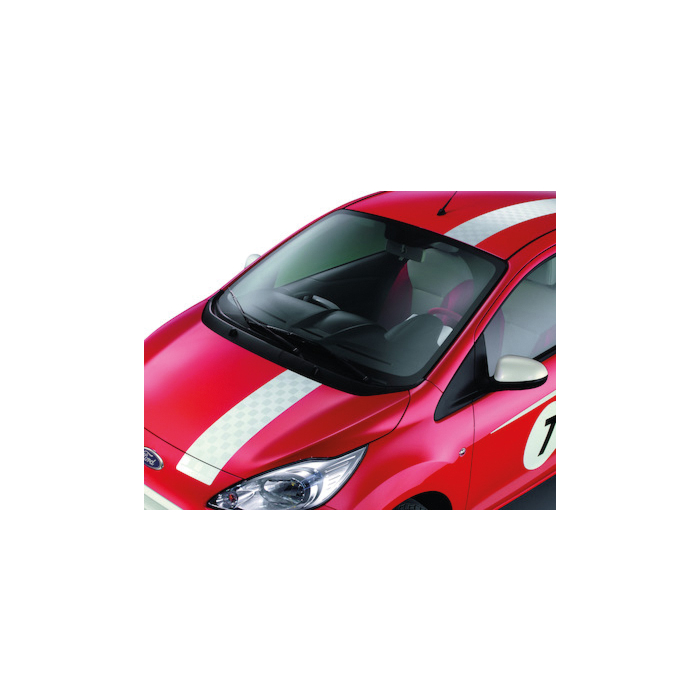 Ford Ka (09/2008 - 05/2016) striping Grand Prix wit met dakspoiler