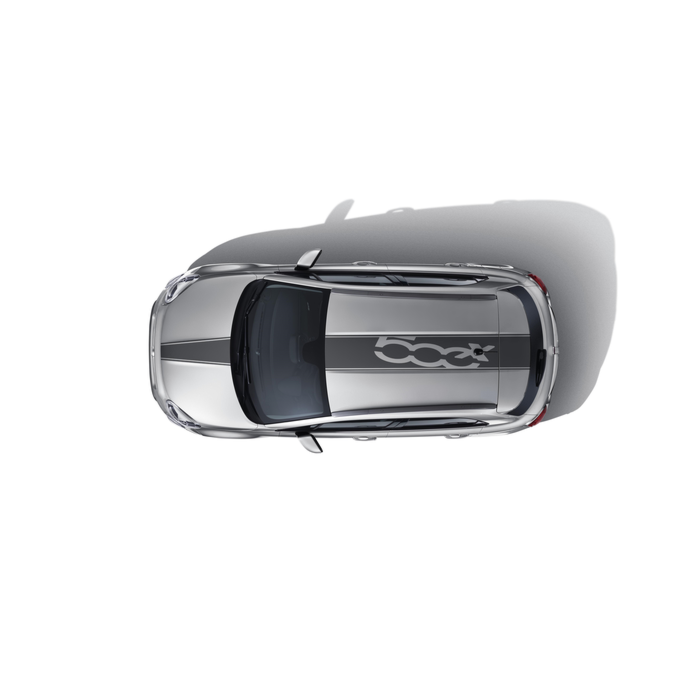 Fiat 500X sticker grijs voor het dak en de motorkap