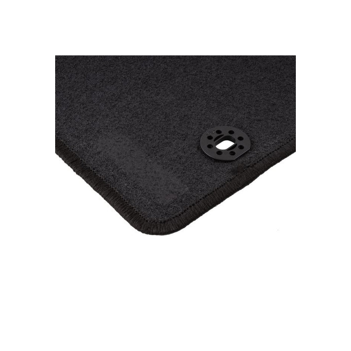 Ford Focus (07/2004 - 12/2010) vloermatten, zwart met logo en bevestigingspunten RHD