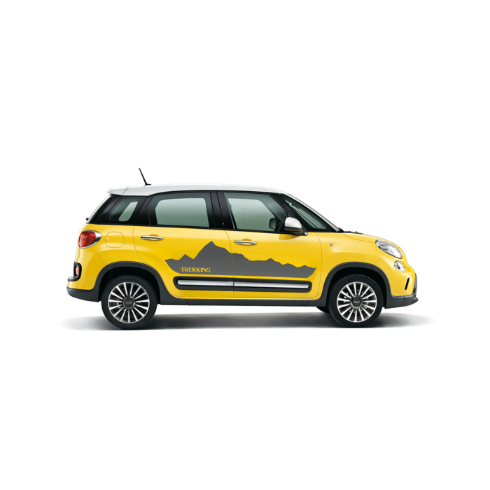 Fiat 500L / 500L Trekking stickerset 'skyline' - donkergrijs